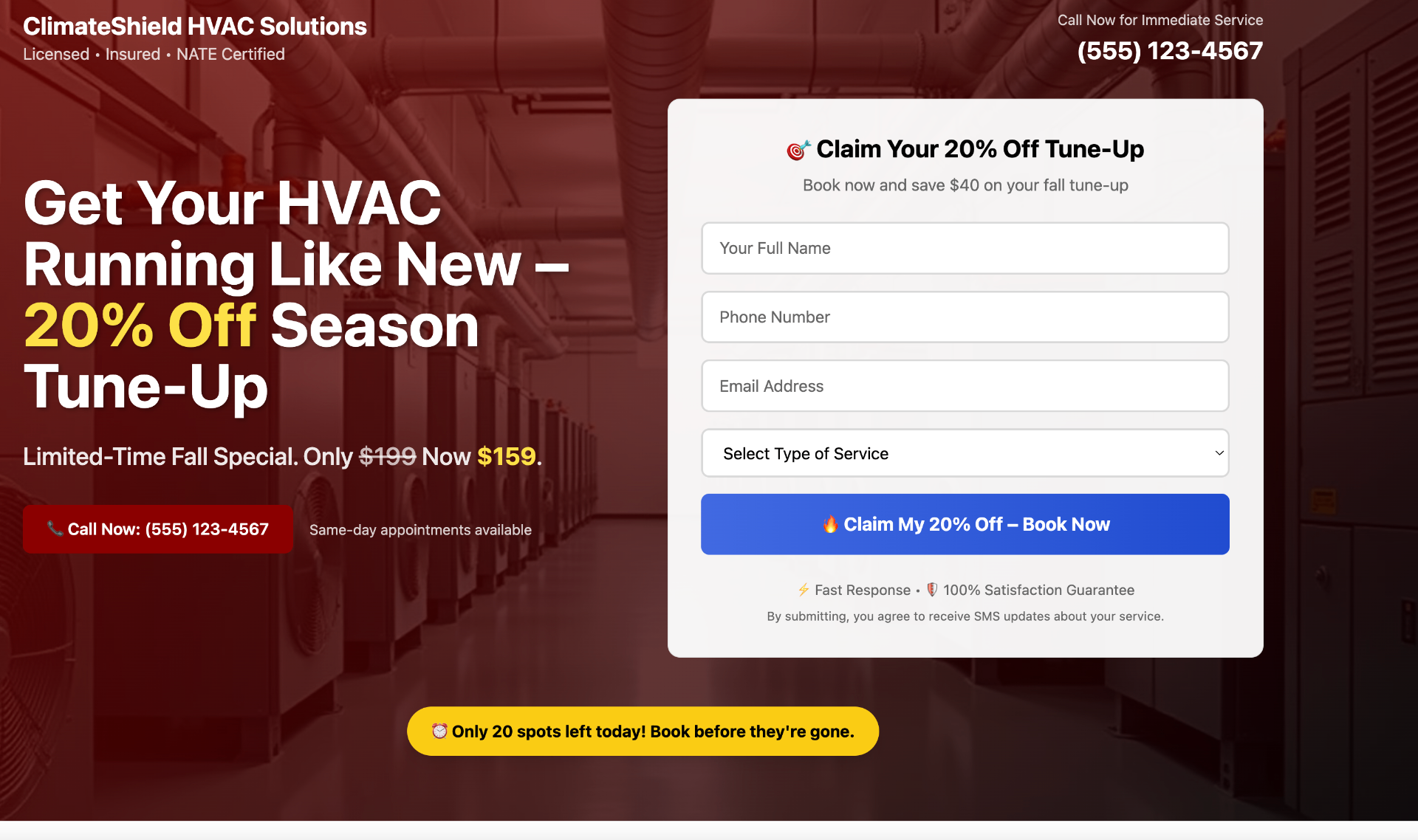 AI-built website example for an HVAC company