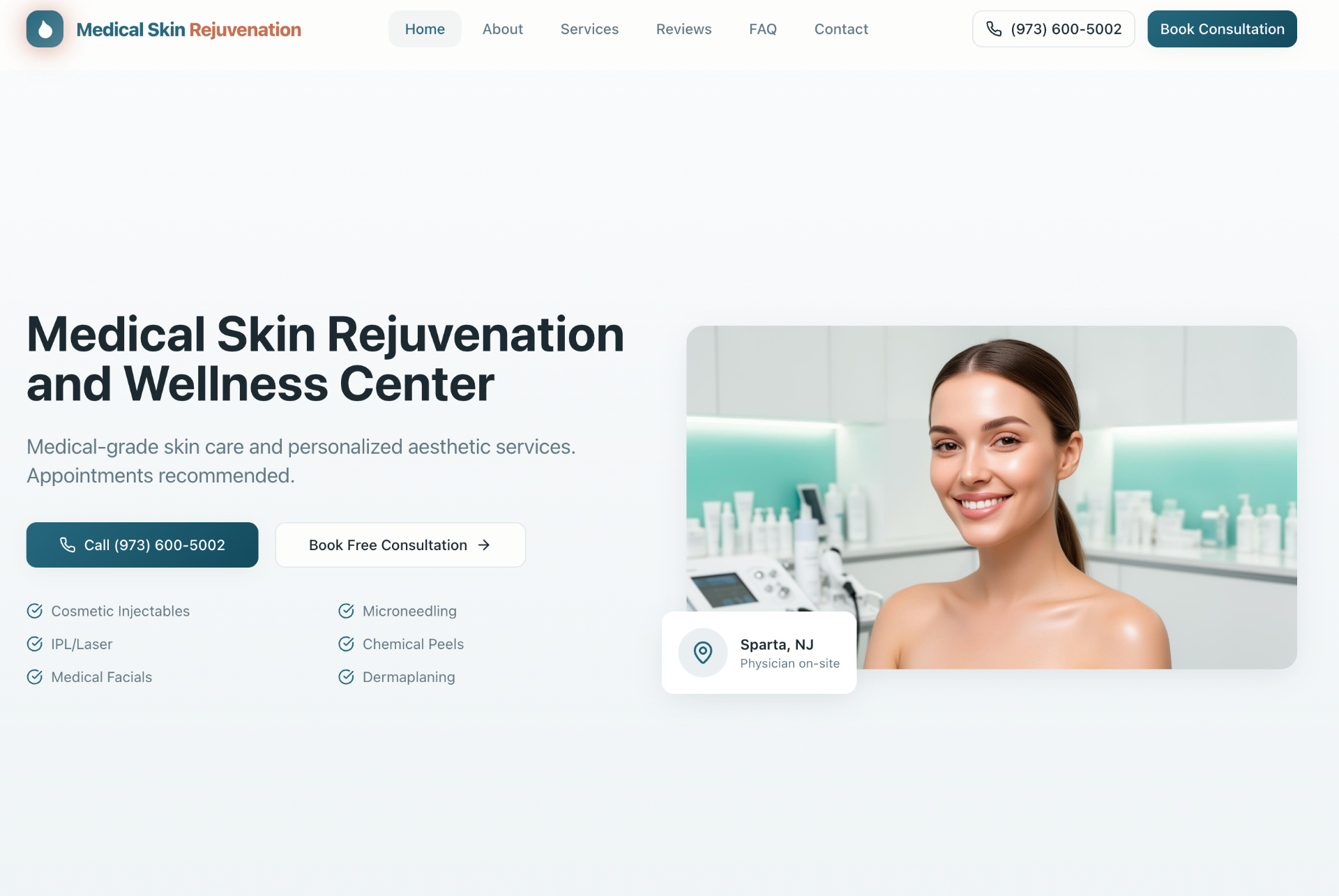 AI-built website example for a med spa